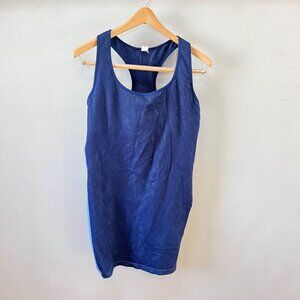 The Upside Circular Knit Raf Dress Racerback Tank Dress L Dark Navy & Light Blue